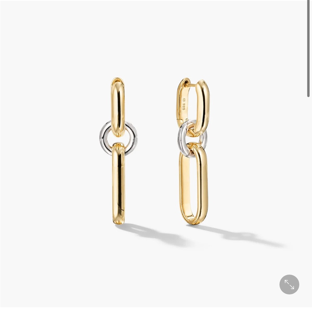 Mejuri Gold and Silver Dual Link Earrings